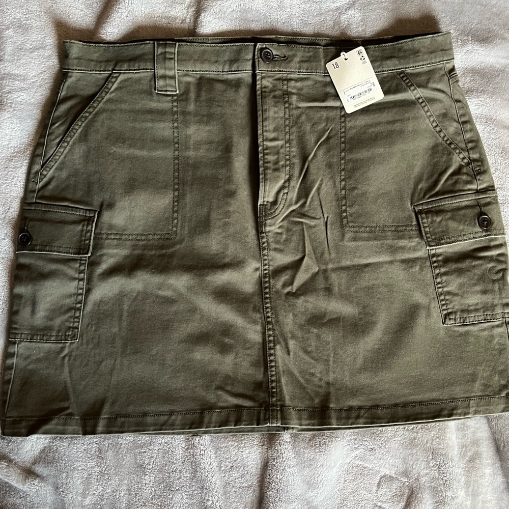 a.n.a Khaki Mini Cargo Skirt